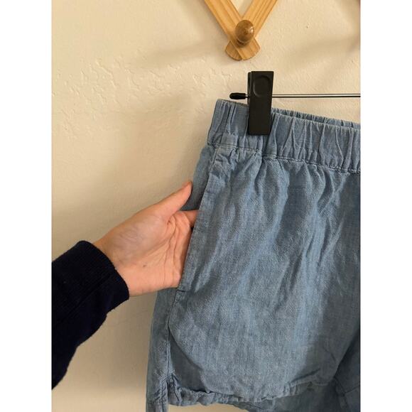 Madewell Shorts Women's Small Chambray Pull-On Blue High Rise Pockets - Picture 5 of 8